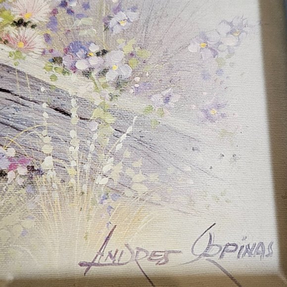 Set of 2 blue framed birdhouse ad mailbox pictures 1999 signed And Orpinas - Picture 3 of 7